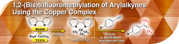 1,2-(Bis)trifluoromethylation of Arylalkynes Using the Copper Complex