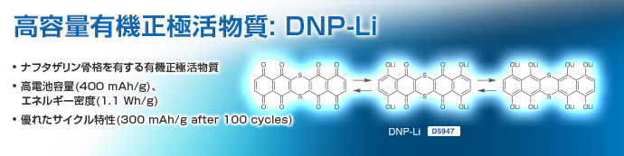 高容量有機正極活物質：DNP-Li