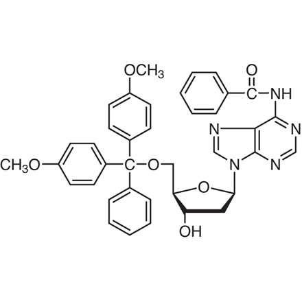 N6-Benzoyl-5'-O-(4,4'-dimethoxytrityl)-2'-deoxyadenosine Chemical Structure of N6-Benzoyl-5'-O-(4,4'-dimethoxytrityl)-2'-deoxyadenosine