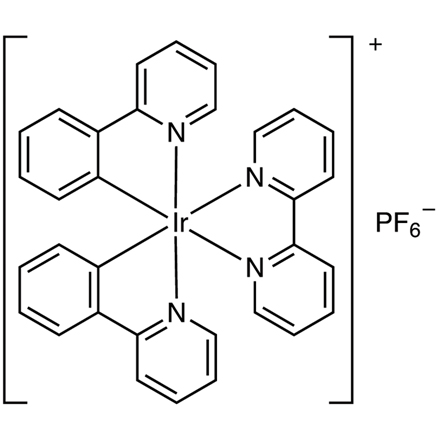 (2,2'-Bipyridine)bis(2-phenylpyridinato)iridium(III) Hexafluorophosphate Chemical Structure of (2,2'-Bipyridine)bis(2-phenylpyridinato)iridium(III) Hexafluorophosphate