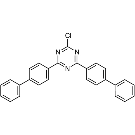 2,4-Bis(4-biphenylyl)-6-chloro-1,3,5-triazine Chemical Structure of 2,4-Bis(4-biphenylyl)-6-chloro-1,3,5-triazine
