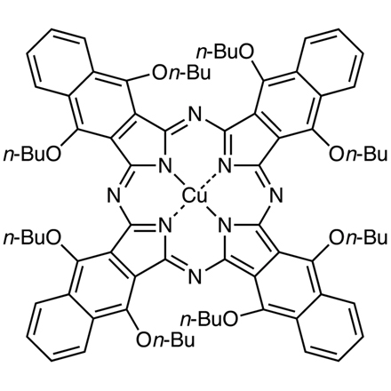 Copper(II) 5,9,14,18,23,27,32,36-Octabutoxy-2,3-naphthalocyanine Chemical Structure of Copper(II) 5,9,14,18,23,27,32,36-Octabutoxy-2,3-naphthalocyanine