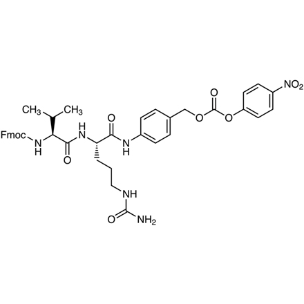 Fmoc-Val-Cit-PAB-PNP Chemical Structure of Fmoc-Val-Cit-PAB-PNP