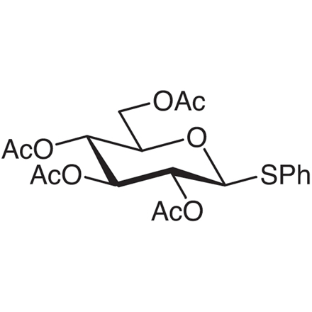 Phenyl 2,3,4,6-Tetra-O-acetyl-1-thio-beta-D-glucopyranoside Chemical Structure of Phenyl 2,3,4,6-Tetra-O-acetyl-1-thio-beta-D-glucopyranoside