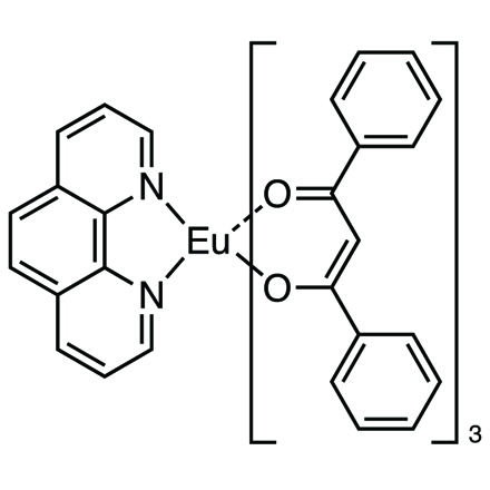 Tris(1,3-diphenyl-1,3-propanedionato)(1,10-phenanthroline)europium(III) Chemical Structure of Tris(1,3-diphenyl-1,3-propanedionato)(1,10-phenanthroline)europium(III)