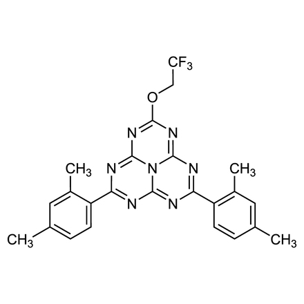 5,8-Bis(2,4-dimethylphenyl)-2-(2,2,2-trifluoroethoxy)-1,3,3a1,4,6,7,9-heptaazaphenalene Chemical Structure of 5,8-Bis(2,4-dimethylphenyl)-2-(2,2,2-trifluoroethoxy)-1,3,3a1,4,6,7,9-heptaazaphenalene