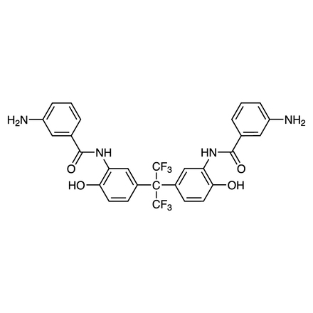 2,2-Bis(3-(3-aminobenzoylamino)-4-hydroxyphenyl)hexafluoropropane Chemical Structure of 2,2-Bis(3-(3-aminobenzoylamino)-4-hydroxyphenyl)hexafluoropropane